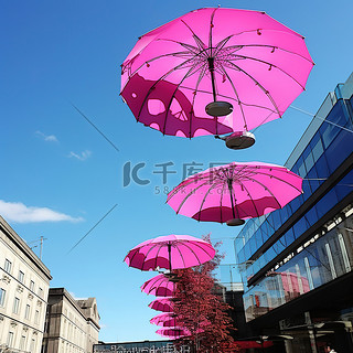 雨伞背景图片_阳台上的粉色雨伞