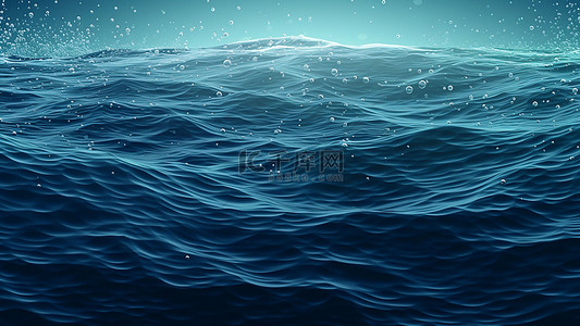 卡通蓝色海洋背景图片_水雨点海洋蓝色