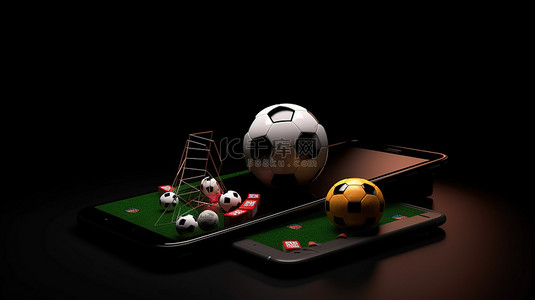 手机小程序界面背景图片_使用 3d 智能手机现场投注足球是一个创新概念