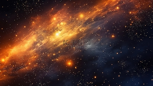 宇宙夜空背景图片_星空夜空下银河与宇宙的银河奇观插画