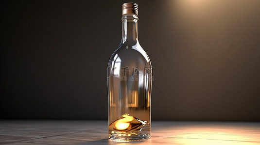 美甲美容背景图片_3d 渲染中逼真的透明玻璃瓶