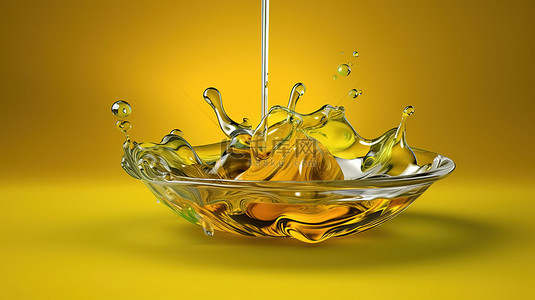 空气降温背景图片_空气中 3D 渲染的橄榄油和葵花籽油非常适合您的食物食谱