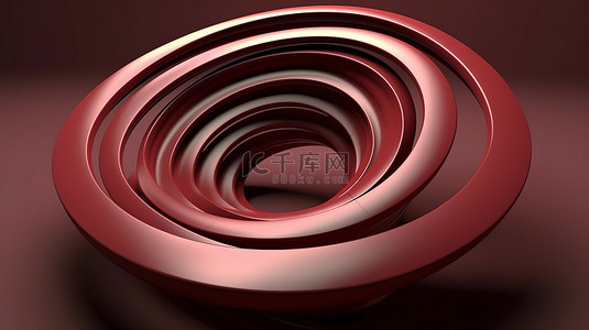 勃艮第色调螺旋图的 3d 渲染