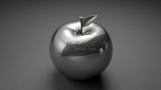 澳洲青苹果背景图片_苹果形 3D 图标设置在柔和的灰色背景下