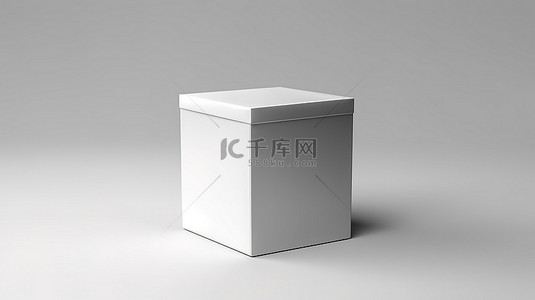 3D 渲染的盒子站在干净的白色表面上