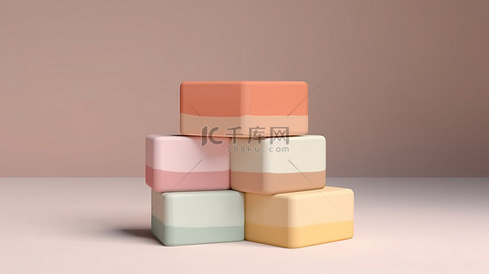 标记条背景图片_化妆品白色标记柔和肥皂条样机的独立 3D 渲染