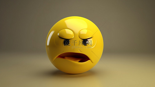悲伤的表情背景图片_3D 渲染的表情符号