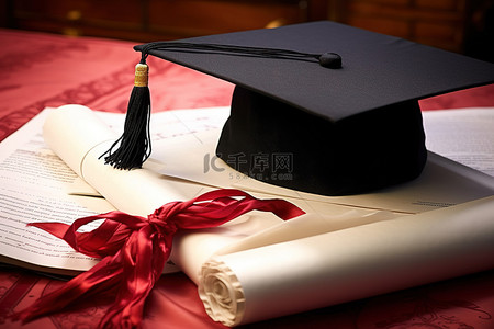 即将毕业的学院或大学的文凭显示在翻转的餐巾纸上