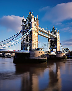 欧洲背景图片_伦敦泰晤士河上的塔桥