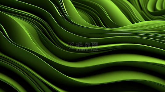 充满活力的绿色抽象背景的 3d 渲染