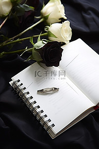 黑色玫瑰背景图片_黑色日记和玫瑰