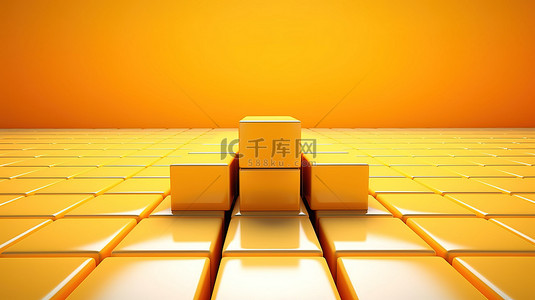 立方体舞台上产品放置的 3d 抽象组合