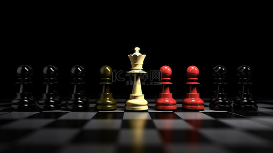 领袖背景图片_概念 3d 国际象棋领袖形象