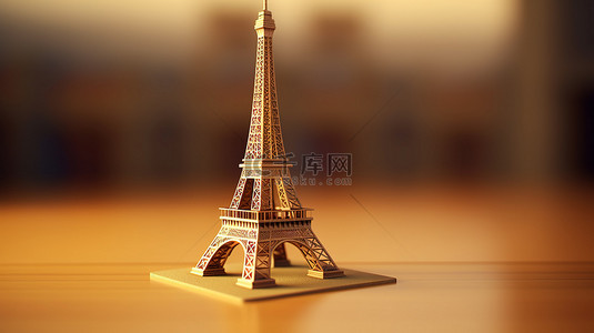 埃菲尔铁塔剪纸背景图片_令人惊叹的 3D 埃菲尔铁塔