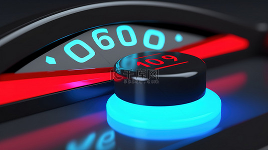车速表信用评级量表控制面板图标的 3D 插图，指示指示器上的正常 80 风险