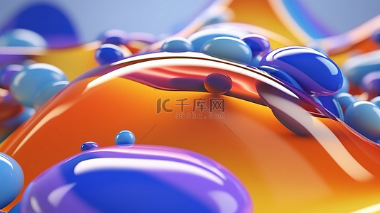 现代背景设计，具有 3D 渲染中的彩色气泡形状