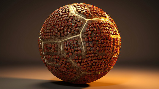 足球纹理的 3D 渲染，拼写出“规则”一词