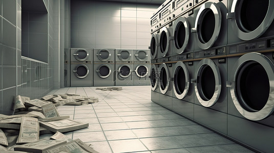 洗衣洗衣背景图片_3D 洗钱渲染非常适合横幅展示