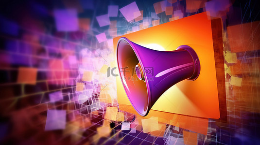 放大的气泡背景图片_创新的数字营销通过扩音器和动态语音气泡背景放大您的声音