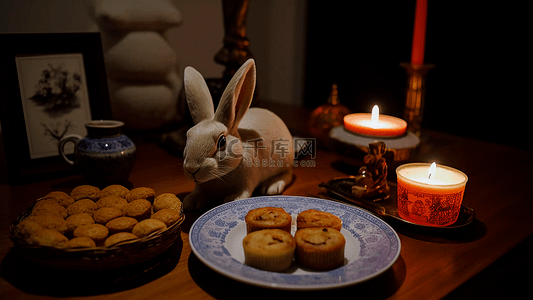 嫦娥兔子背景图片_中秋节传统节日