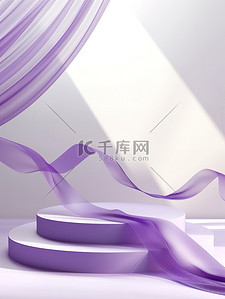 淡紫色背景背景图片_淡紫色飘带丝带的三维模型背景图