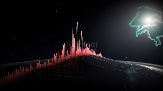 网站内容基于黎巴嫩的 3D 渲染恒星加密货币上升图表