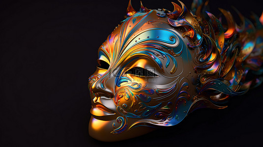 面具的艺术 3D 插图