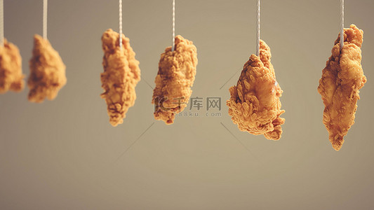 鸡翅腿背景图片_食物美食炸鸡油炸食品