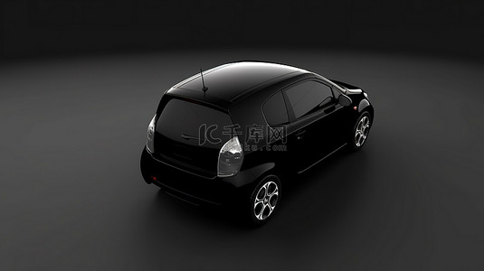 时尚的黑色城市汽车，带有空白画布，适合您的创意触摸 3D 渲染