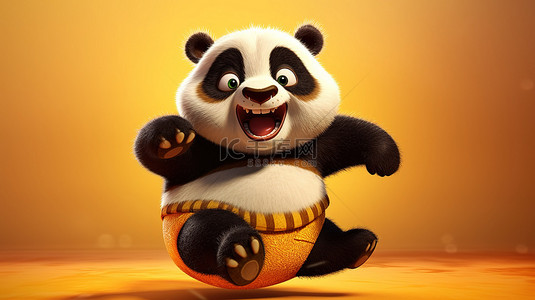 情书熊猫背景图片_俏皮的 3D 熊猫艺术品