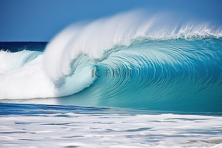 海滩背景图片_海浪冲击夏威夷海滩的海岸