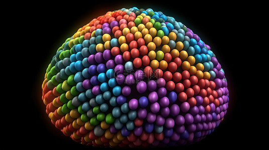 多学科治疗背景图片_充满活力的 3D 渲染中的多色药丸球体