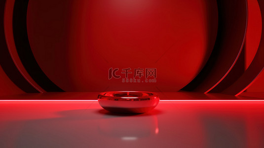 广告产品展示由空的红色 3d 光抽象背景突出显示