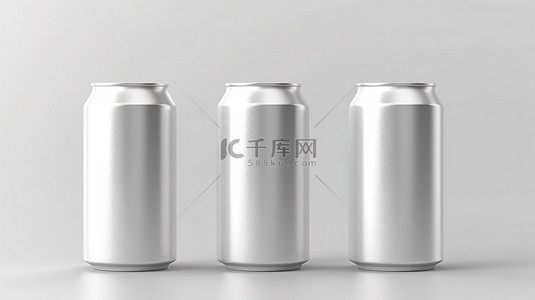 可乐瓶样机背景图片_3D 逼真金属罐模型为您最喜欢的啤酒或能量饮料