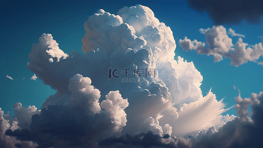 云层天空插画背景