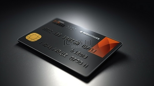 信用卡的高级照片 3D 渲染，带有经过验证的复选标记