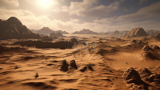 热带沙漠背景图片_热带沙漠沙尘阴天