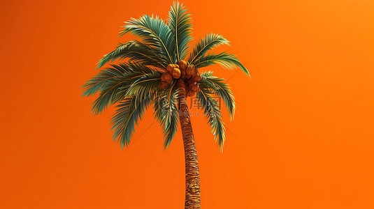 3D 渲染的棕榈树背景壁纸