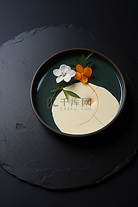 豆腐背景图片_英式巧克力奶油和橙花