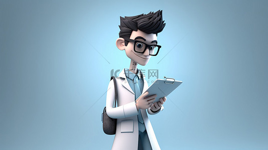 男性西装背景图片_穿着 volonist 西装的医生的 3D 渲染