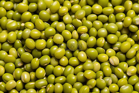 一堆排列成圆形的绿色种子