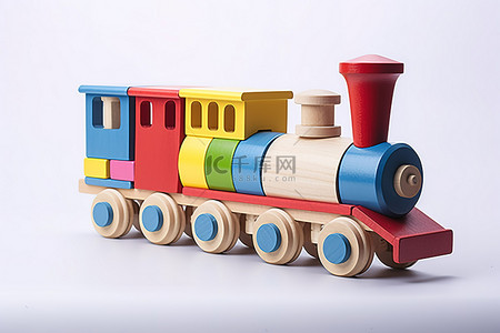 易于搭建的儿童木制火车