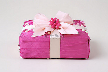 粉色蝴蝶结花卉礼盒