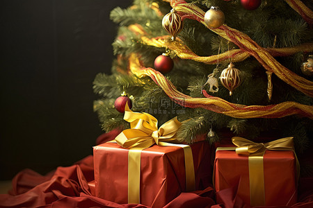 装饰小圣诞树背景图片_小礼品桌上的圣诞树