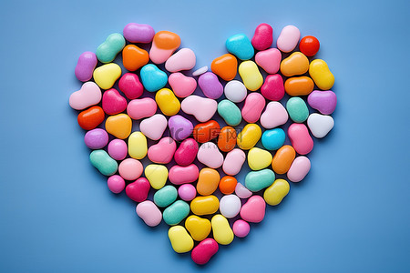 动态桃心墙制作背景图片_制作成心形贺卡的糖果图像