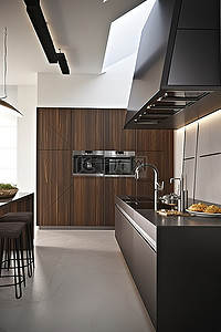 v背景图片_现代意大利厨房，带橱柜墙，位于 lux v3n 3q0