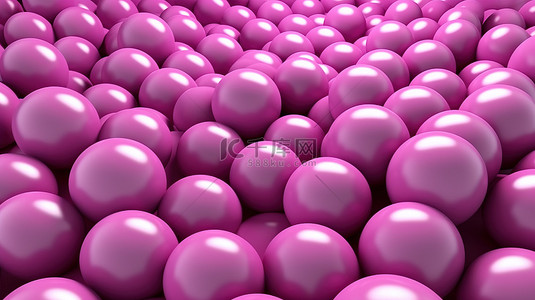 粉色和紫色渐变色调的抽象背景各种 3D 球体