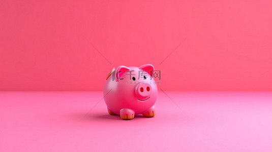 金融储蓄背景图片_储蓄罐的 3d 插图