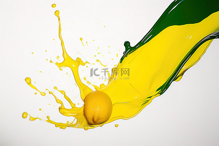 柠檬汁飞溅飞溅的黄色图像