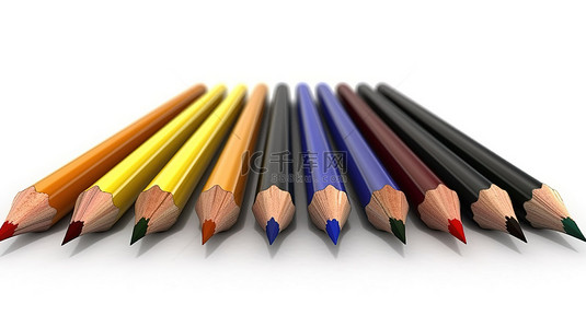铅笔力量白色背景下教育的概念图像